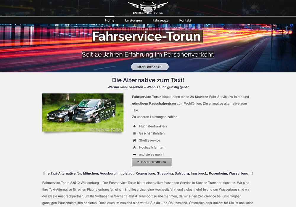 Fahrservice Torun Website & Logo
